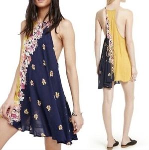 Free People Cinch Waist Floral Slip Dress